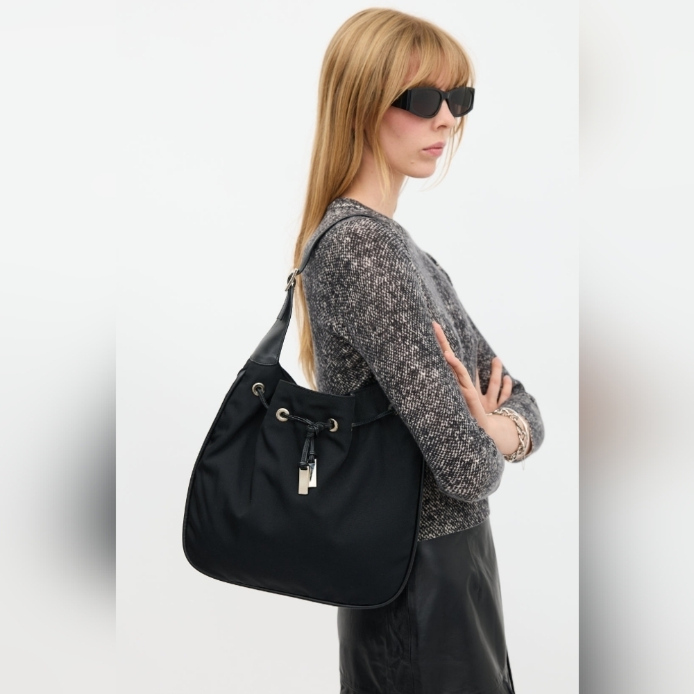 Gucci Nylon Drawstring Shoulder Bag in VGUC